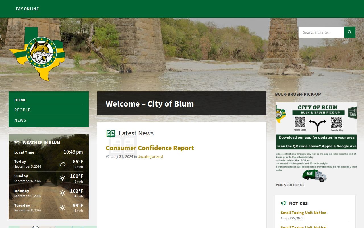 Hill County Blum court docket City Hall routing page
